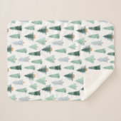 Sherpa Blanket (Small) - Christmas Trees Pattern Deken (Voorkant (horizontaal))