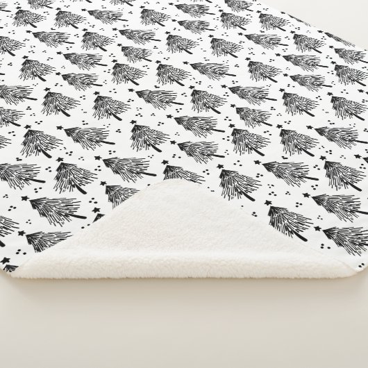 Sherpa Blanket (Small) - Christmas Trees Pattern Deken (3/4)