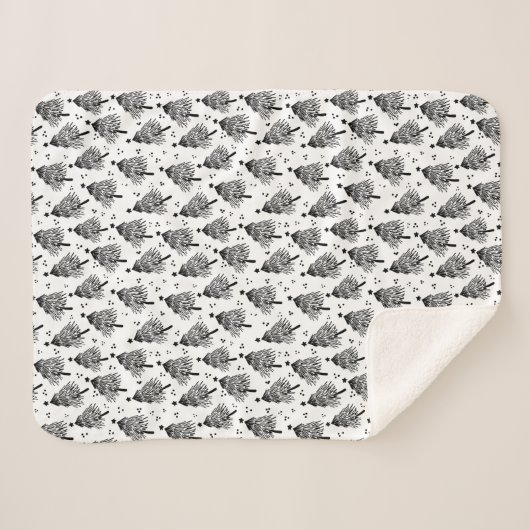 Sherpa Blanket (Small) - Christmas Trees Pattern Sherpa Deken (Voorkant (horizontaal))