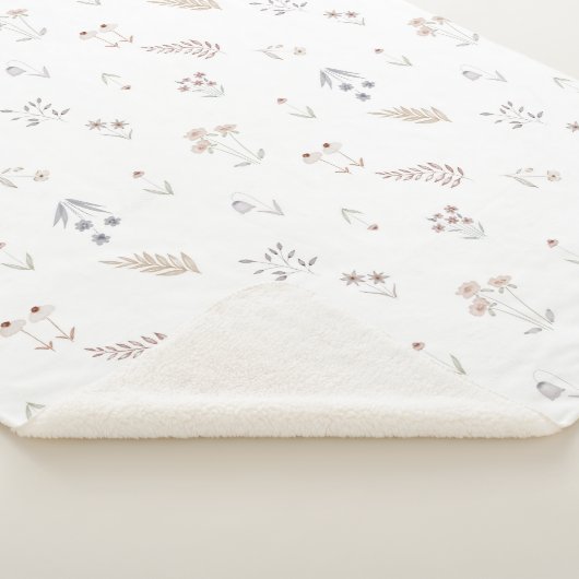 Sherpa Blanket (Small) - Floral Pattern Deken (3/4)