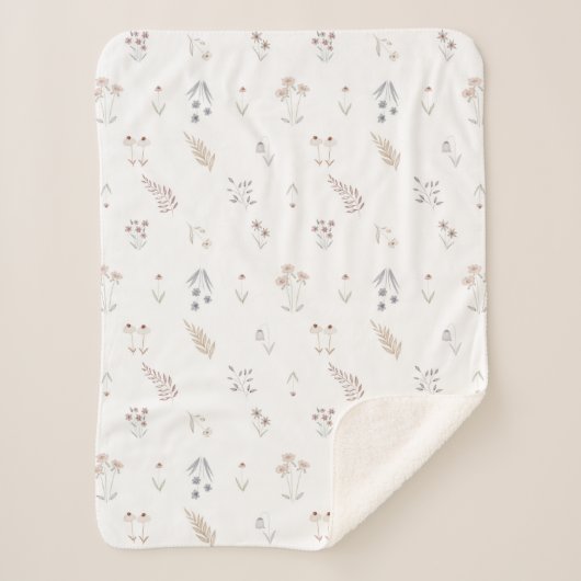 Sherpa Blanket (Small) - Floral Pattern Deken (Voorkant)