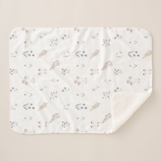 Sherpa Blanket (Small) - Floral Pattern Deken (Voorkant (horizontaal))