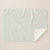 Sherpa Blanket (Small) - Green Stripes Pattern Sherpa Deken (Voorkant (horizontaal))