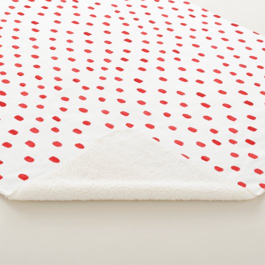 Sherpa Blanket (Small) - Red Dots Pattern Sherpa Deken (3/4)