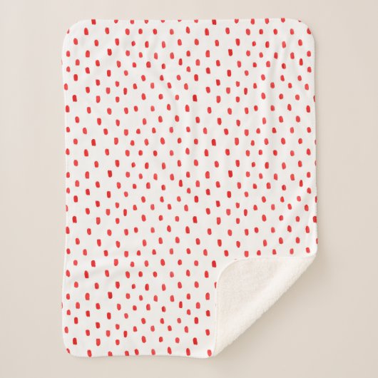 Sherpa Blanket (Small) - Red Dots Pattern Sherpa Deken (Voorkant)