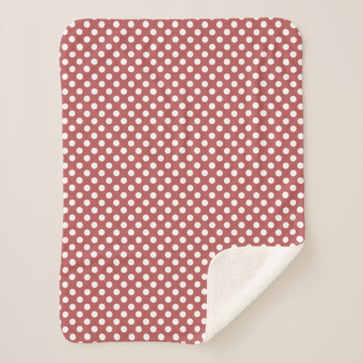 Sherpa Blanket (Small) - Red & White Dots Pattern Sherpa Deken (Voorkant)