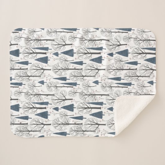 Sherpa Blanket (Small) - Winter Pattern Sherpa Deken (Voorkant (horizontaal))