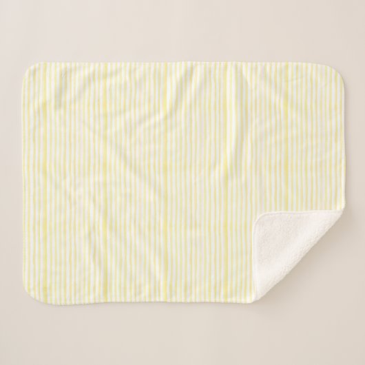 Sherpa Blanket (Small) - Yellow Stripes Pattern Deken (Voorkant (horizontaal))