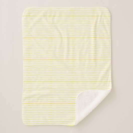 Sherpa Blanket (Small) - Yellow Stripes Pattern Sherpa Deken (Voorkant)