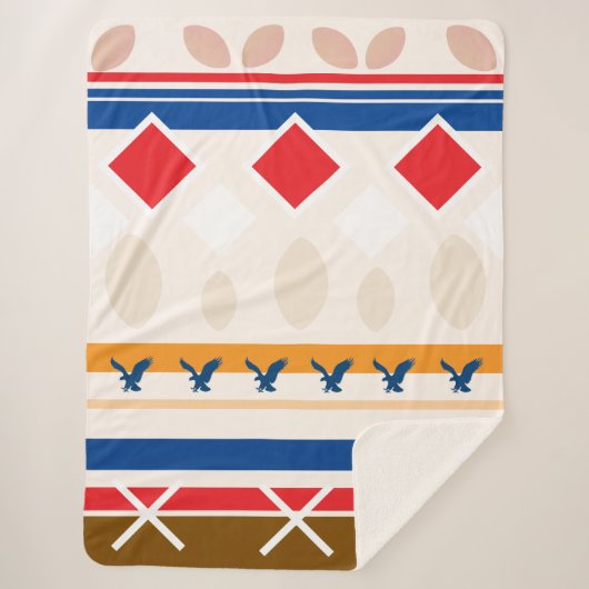 Sherpa Blanket - Teepee Colourful Design Sherpa Deken (Voorkant)