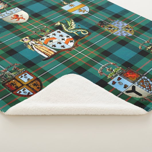 Sherpa Blanket Throw Ferguson Clan Crests (3/4)
