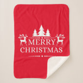 Sherpa Blanket - Vrolijk kerstfeest Deken (Voorkant)