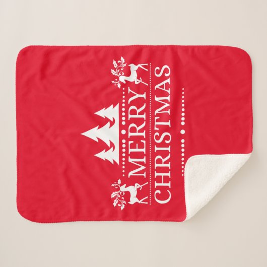 Sherpa Blanket - Vrolijk kerstfeest Sherpa Deken (Voorkant (horizontaal))