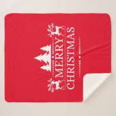 Sherpa Blanket - Vrolijk kerstfeest Sherpa Deken (Voorkant (horizontaal))