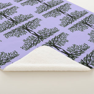 Sherpa Blanket - Willow Grove op Lavendar Deken