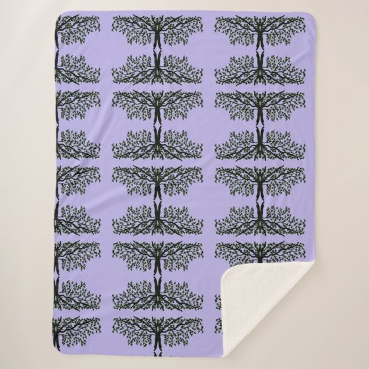 Sherpa Blanket - Willow Grove op Lavendar Sherpa Deken (Voorkant)