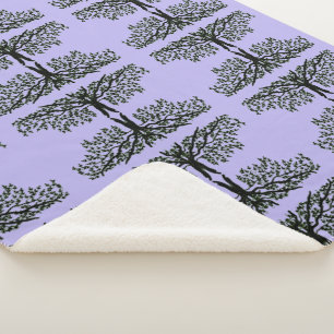 Sherpa Blanket - Willow Grove op Lavendar Sherpa Deken