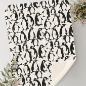 Sherpa Blanket with Penguin Print – Elegant  Deken