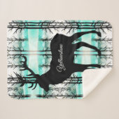 Sherpa Blanket-Yellowstone Elk Deken (Voorkant (horizontaal))