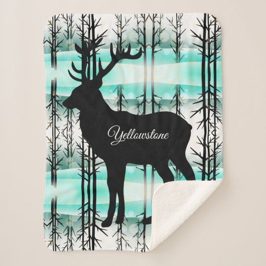 Sherpa Blanket-Yellowstone Elk Sherpa Deken (Voorkant)