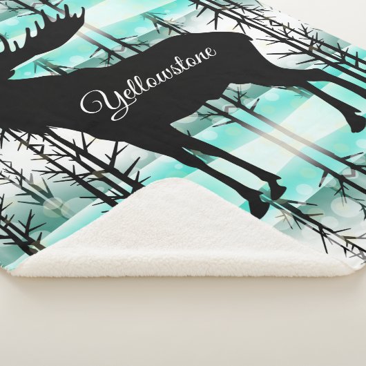 Sherpa Blanket-Yellowstone Moose Sherpa Deken (3/4)