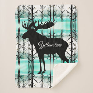 Sherpa Blanket-Yellowstone Moose Sherpa Deken