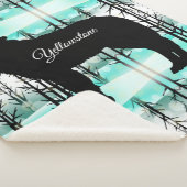 Sherpa Blanket-Yellowstone Wolf Sherpa Deken (3/4)