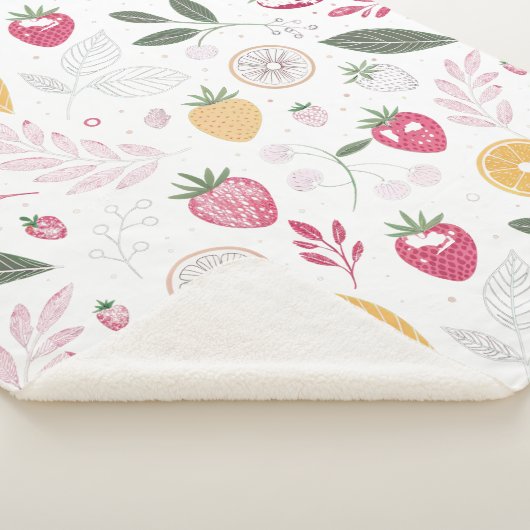 Sherpa BlanketCozy Fruit Garden – Large Sherpa Bla Sherpa Deken (3/4)