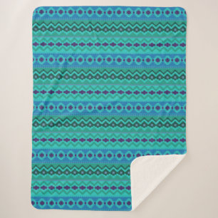 sherpa blue zuid - american aztec blanket deken