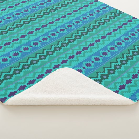 sherpa blue zuid - american aztec blanket sherpa deken (3/4)