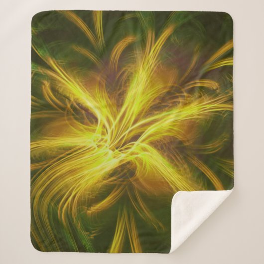 Sherpa Deken Fractal Bloem Geel Palet (Voorkant)