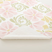 Sherpa Deken met een modern bloemontwerp. (3/4)