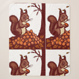 🐿️ Sherpa-deken met herfst- en bos-eekhoorn Sherpa Deken