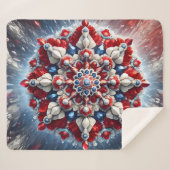 Sherpa Deken met Noorse Kleuren Ontwerp (Voorkant (horizontaal))