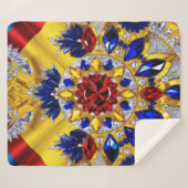 Sherpa Deken met Roemeense Kleuren Ontwerp (Voorkant (horizontaal))