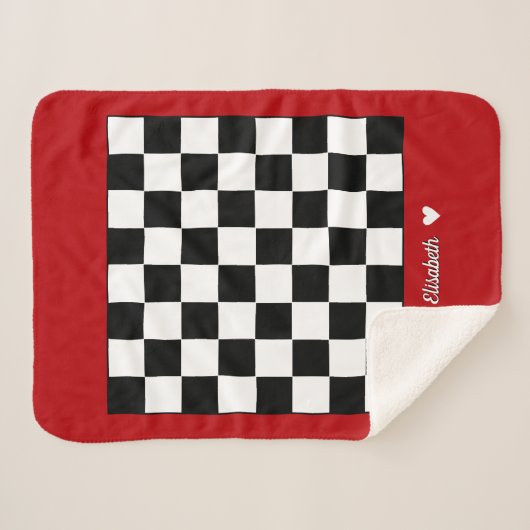 Sherpa-deken met schaakbordontwerp Sherpa Deken (Voorkant (horizontaal))