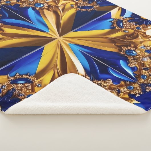 Sherpa Deken met Zweden Kleuren Design (3/4)