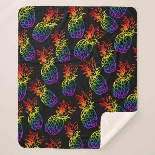Sherpa Deken Regenboog Ananas (Voorkant)