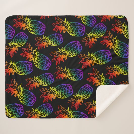 Sherpa Deken Regenboog Ananas (Voorkant (horizontaal))