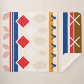 Sherpa deken - Teepee kleurrijk ontwerp (Voorkant (horizontaal))