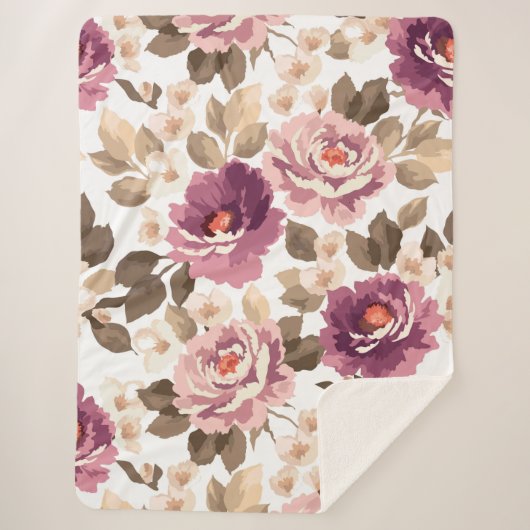 Sherpa Fleece Blanket - Summer Blossom Design Sherpa Deken (Voorkant)
