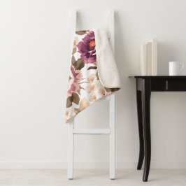 Sherpa Fleece Blanket - Summer Blossom Design Sherpa Deken