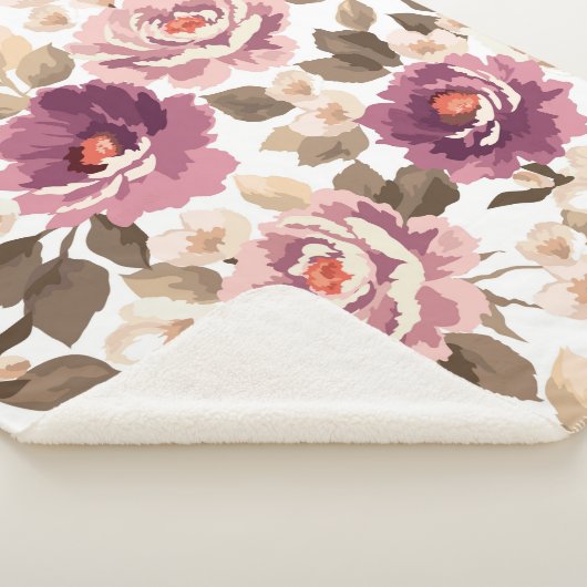 Sherpa Fleece Blanket - Summer Blossom Design Sherpa Deken (3/4)