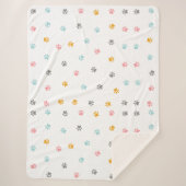 Sherpa Fleece Cat Paw Print Deken (Voorkant)