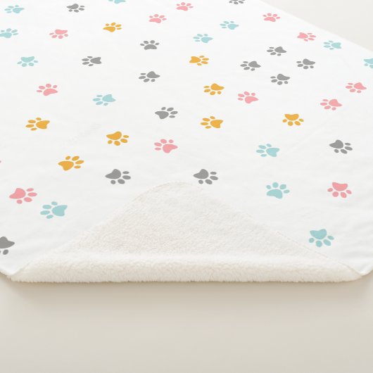Sherpa Fleece Cat Paw Print Deken (3/4)