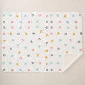 Sherpa Fleece Cat Paw Print Deken (Voorkant (horizontaal))