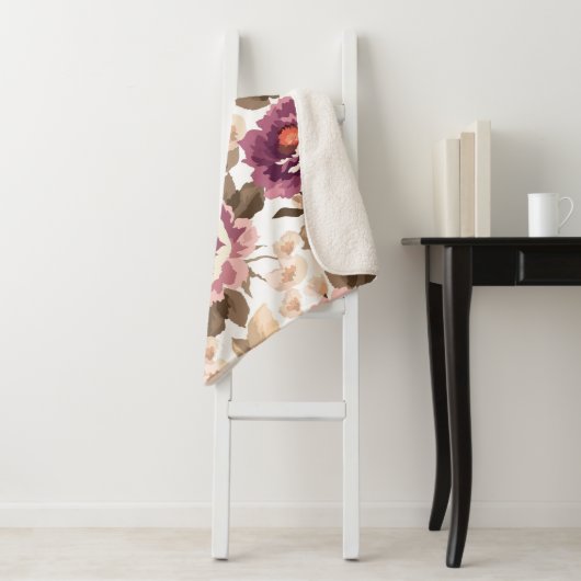 Sherpa fleece deken - Summer Blossom ontwerp (In situ)