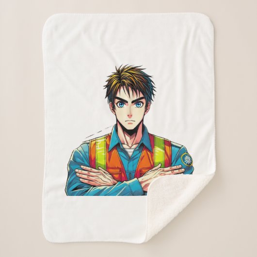 Sherpa-Fleecedecke mit Manga-Sicherheitsfachmann Sherpa Deken (Voorkant)
