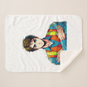 Sherpa-Fleecedecke mit Manga-Sicherheitsfachmann Sherpa Deken (Voorkant (horizontaal))