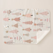 Sherpa Sapins de Noël Rose Scandinave Deken (Voorkant (horizontaal))